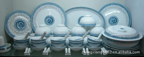 【应56头餐具 景德镇高白瓷 骨质瓷 青花釉中】价格,厂家,图片,碗、碟、盘,景德镇窑盛陶瓷有限公司(销售部)