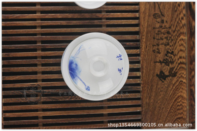 【茶具陶瓷青花功夫茶具、釉下彩青花瓷三才碗盖碗、一壶两杯、直销】价格,厂家,图片,德化县印象瓷器营销部-