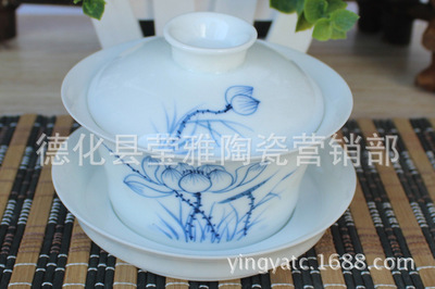 厂家直销手绘茶具套装 手绘釉下彩1#莲花斗笠杯 适用于节日礼品 - 厂家直销手绘茶具套装 手绘釉下彩1#莲花斗笠杯 适用于节日礼品厂家 - 厂家直销手绘茶具套装 手绘釉下彩1#莲花斗笠杯 适用于节日礼品价格 - 德化县莹雅陶瓷营销部 - 